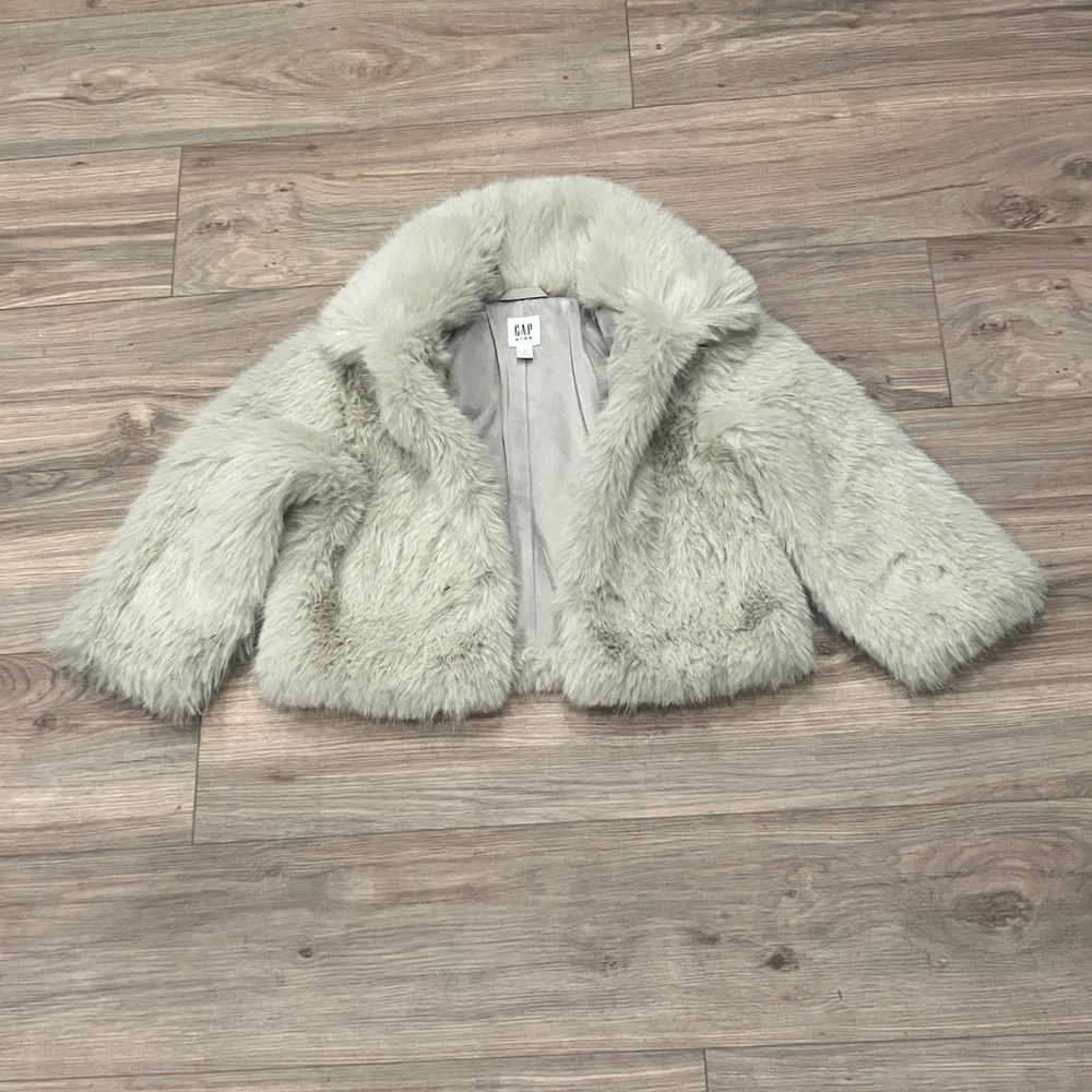 GAP FAUX FUR JACKET GIRLS SMALL